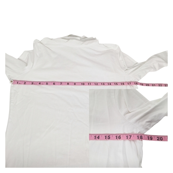 The TALBOTS Tee Petite Large White Cotton Blend Long‎ Sleeve Turtleneck - Picture 14 of 15